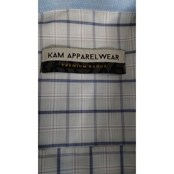 NWT Kam Jeans 5xl Men's Plaid Button Up Short Sleeve Business Casual Shirt - Picture 7 of 10